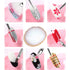 AUOCATTAIL Nail Art Design Tools 15pcs Painting Brushes Set with 5pcs 2-way Dotting Pens & Gold-rimmed Resin Palette