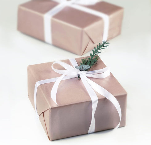 UNIQOOO 100 Sheets 20X14 Premium Metallic Rose Gold Champagne Gold Tissue Gift Wrap Paper, Bulk Recyclable