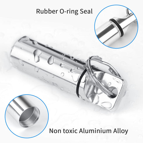 Small Portable Pill Box Keychain (3 Pack) - Aluminium Alloy Mini Pill Organizer Case for Outdoor Camping Travel