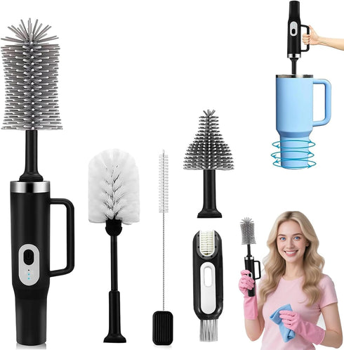 Keoshiga 5 in 1 Electric Bottle Brush Cleaner Compatible Stanley Bottle Brush Straw