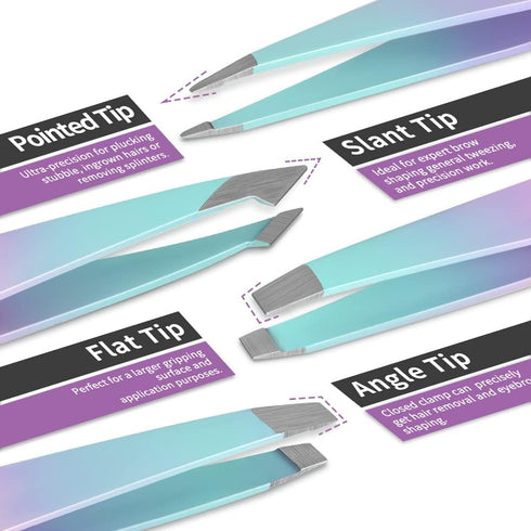 TsMADDTs Eyebrow Tweezer Set, 7 Pcs Precision Tweezers for Women with Curved Scissors and Eyebrow Razor for Ingrown Hair