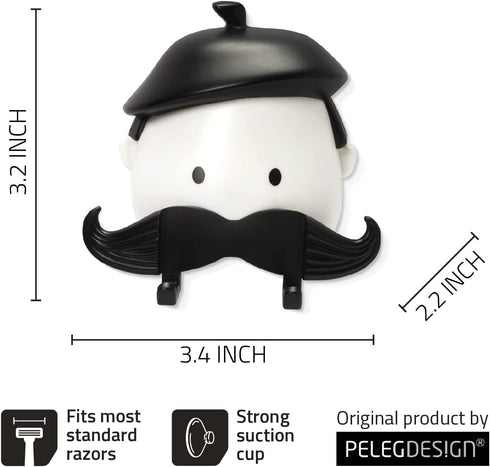 PELEG Design Mr. Razor – Suction Razor Holder for Shower Bathroom, Unique Gifts