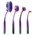 MODA Prismatic 4pc Face Makeup Brush Kit, Oval Brushes for Foundation, Contouring & Highlighting