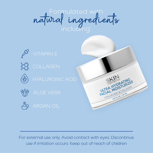 Hyaluronic & Collagen Daily Face Moisturizer - Dermatologist Tested Anti-Aging Hydrating Day Cream, 1.69 oz