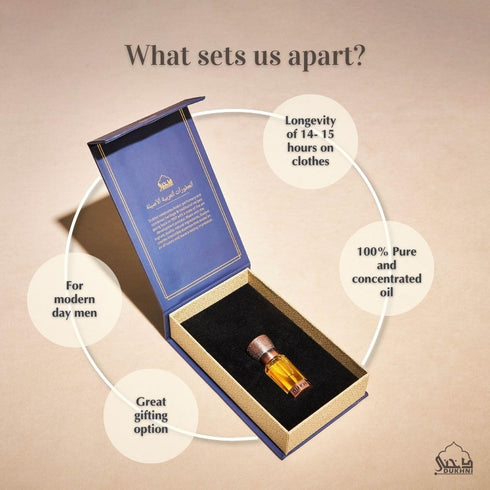 Dukhni Oud Swisseri Attar Oud, Authentic Arabic Fragrance Oil, 100% Pure, Alcohol-Free, Halal, 6ml Bottle