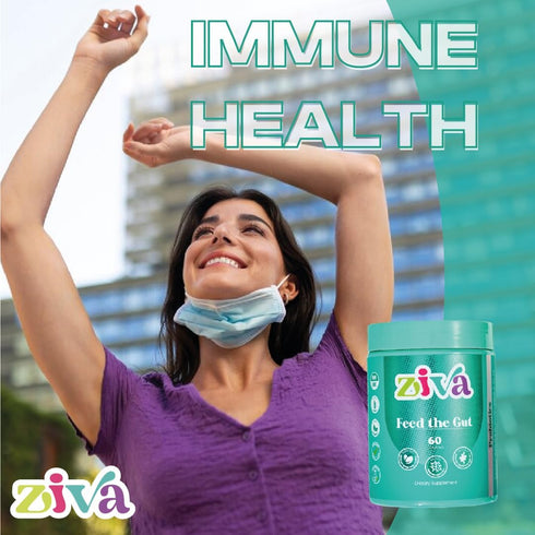 ZIVA Gummies - Feed The Gut Probiotics | Digestive Health Gummies for Adults, Women, and Men | 60 Gummies