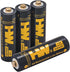 HW 4 Pack Rechargeable Lithium AA Batteries, 1.5V 3500mWh, Fast Charge, Long-Lasting Power, 1000+ Cycles
