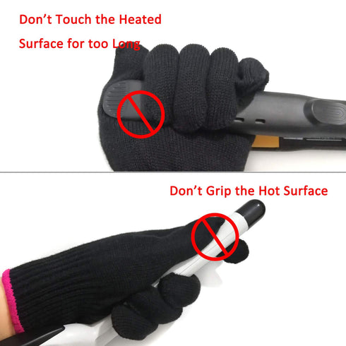 Lessmon Professional Heat Resistant Glove for Hair Styling, Heat Blocking for Curling, Flat Iron, 1 Piece, Pink Edge