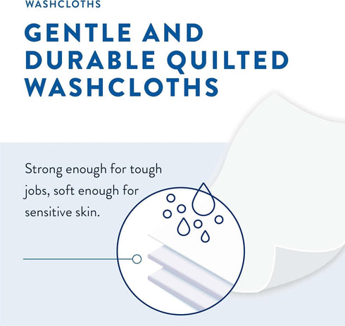 Pack WW-715, 12"x 8", 48 Count Prevail Soft Adult Washcloths, Unisex Adult Incontinence Disposable Wipes for Men
