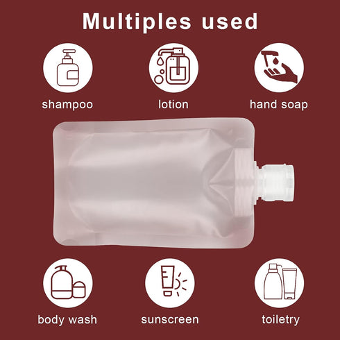 YASUOA 12 Pieces 100ml Leakproof Travel Pouches - TSA Approved Empty Stand Up Pouch for Toiletries