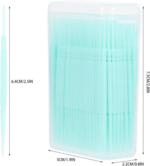 EXCEART 200pcs Double-head Toothpicks, Soft Plastic Oral Care Interdental Floss Cleaners for Braces & Hygiene