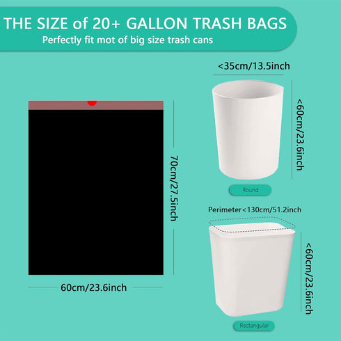 Putanfoxun 13 Bags,13+ (100) Tear-Free Trash Bags Gallon,Black Drawstring Kitchen Garbage Gallon Tall Kitchen Trash Bag