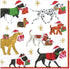 Caspari Christmas Delivery Paper Cocktail Napkins, White - Four Packs of 20