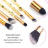 Rose Eye Makeup Brush Set - 5pcs Wand Brushes with Soft Synthetic Fiber for Eyebrow, Eyeshadow, Foundation, Gold
