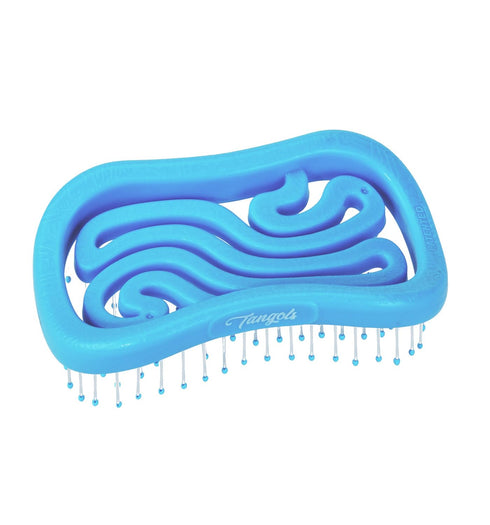 Tangols Double Curved Detangler Hair Brush-100% Bio-Friendly Detangler Hair Brush w/Ultra-Soft Anti Knot Nylon Bristles for all Hair Types, Unisex Adults, Kids (Blue)
