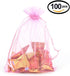 Wudygirl 100pcs Sheer Pink 5''X7 Organza Bags - Drawstring Jewelry Pouches for Baby Shower & Party Favors