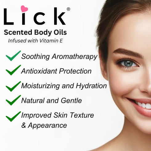 LICK Watermelon Scented Body Oil - Vitamin E Infused, Moisturizing After Shower Body Oil