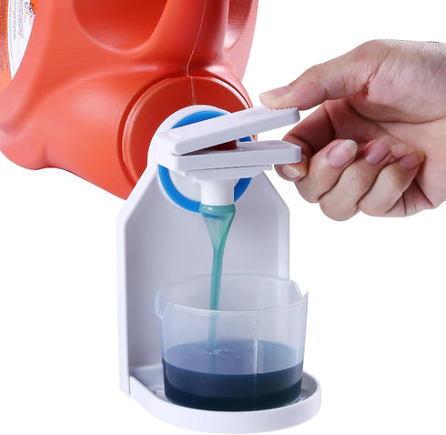 KERZEAT Laundry Detergent Dispenser Cup Holder & Nozzle Force-Saving Switch, Drip Catcher, Soap