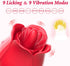 Visetoyz 9 Rose Toy Vibrator for Women, Tongue Licking Mini Clitoral Vibrator Stimulator with Vibrating Pleasure