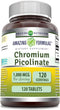 Amazing Formulas Chromium Picolinate 1000 Mcg Tablets | 120 Count, Non-GMO, Gluten Free, Made in USA