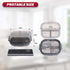 THERAVIX 7 Pill Organizer Travel, Pill Box Day with Labels, Airtight Daily Small Pill Case with Double Lock