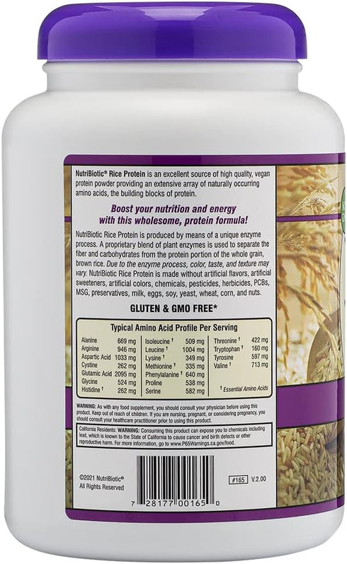 NutriBiotic Mixed Berry Rice Protein, 1 Lb 5 Oz (600g) | Vegan, Low Carb, Keto-Friendly, Raw Protein Powder