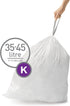 Packs, 20 Count, 35-45 9-12 simplehuman Code K Custom Fit Drawstring Trash Bags in Dispenser Liter / Gallon, White