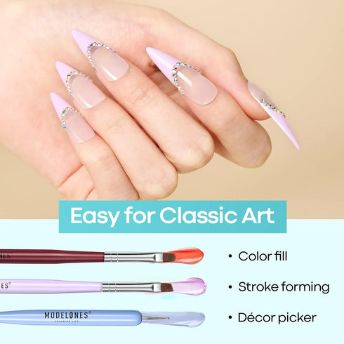Modelones Nail Art Brush Set - Nail Art Tools with Various Brushes for Salon at Home DIY