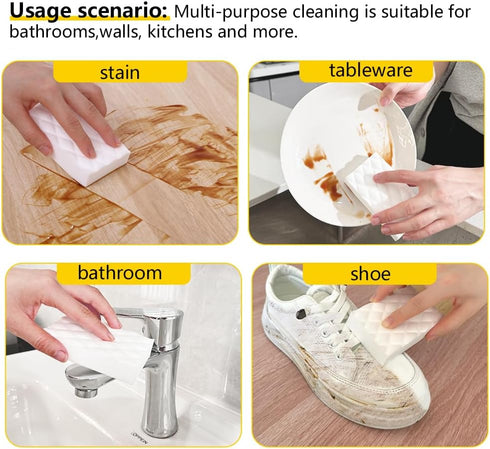 Sponge,50 Pack 2X Melamine Density Magic Sponges Eraser in Bulk,Melamine Foam Cleaner for Kitchen, Bathroom,Bathtub