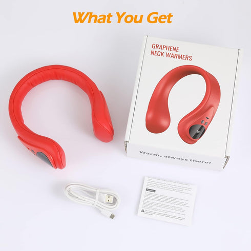 Portable Rechargeable Neck Warmer, Soft Leather Cordless Heated Scarf with 12 Heat Levels for Pain Relief