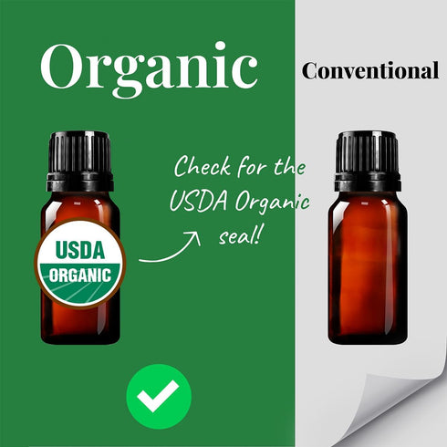 Set 100% 5x10ml Premium USDA Organic Essential Oils - Pure Natural Undiluted, for Aromatherapy Diffuser