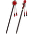 WILLBOND 2 Pieces Chinese Wooden Hair Sticks, Retro Hairpins, Japanese Classic Chopsticks, Handmade Flower Hair