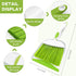Broom Dustpan Brush, Mini Broom and Dustpan Set for Desk, Home, Camping Tent, Light Green
