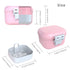 ARGOMAX Portable Leak Proof Denture Bath Cup, Soaking Box with Strainer for Dentures and Braces (Pink + White)