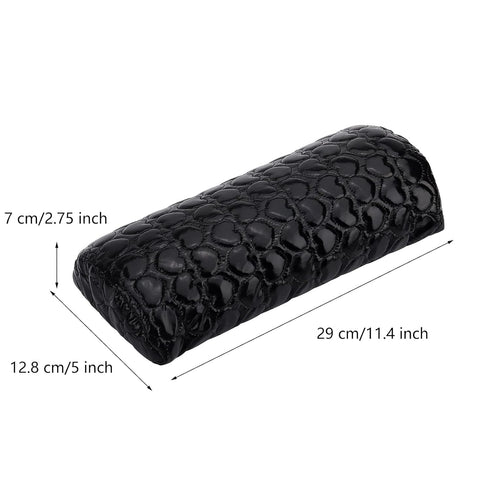Nail Pillow Hand Rest for Nails, Detachable Washable PU Leather Cushion for Nail Art Accessories (Black)