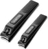 Nail Clippers Manicure Set - Sharp Stainless Steel Toenail and Fingernail Clippers with Metal Case
