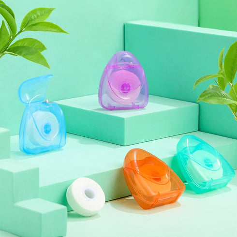 Patelai 48 Boxes Dental Floss Bulk, Mini Mint Waxed Dental Floss for Adults, Each 164 ft/50 Meters