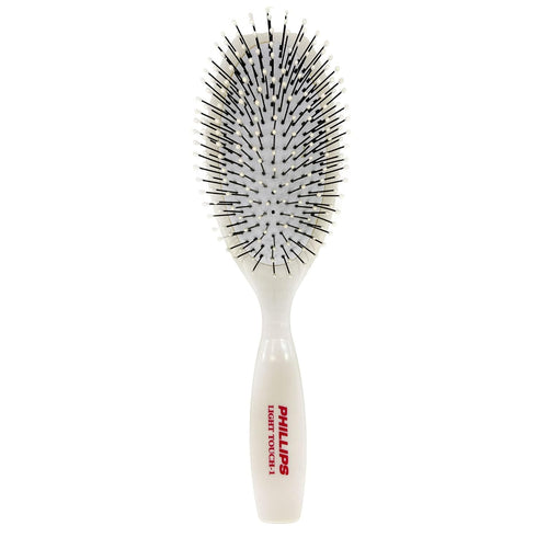 Phillips Brush Co Light Touch Oval Brush, 1, Cushioned with Ball Tipped Nylon Bristles, Contoured Handle
