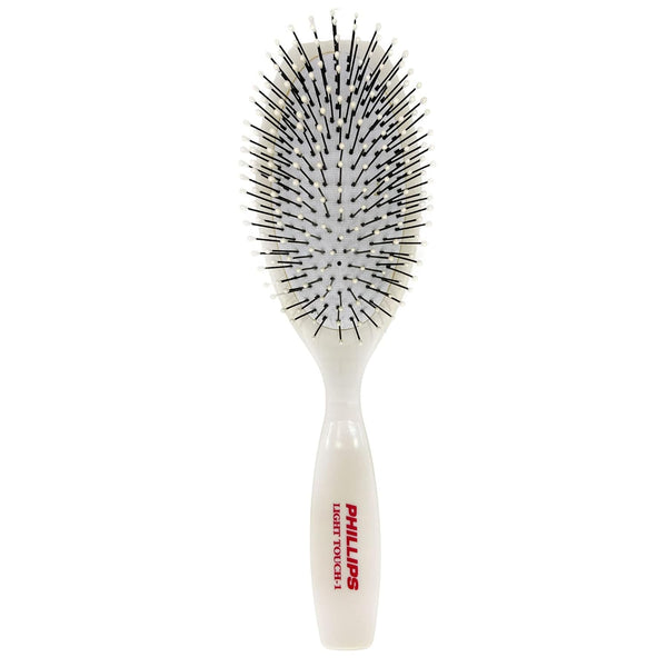 Phillips Brush Co Light Touch Oval Brush, 1, Cushioned with Ball Tipped Nylon Bristles, Contoured Handle