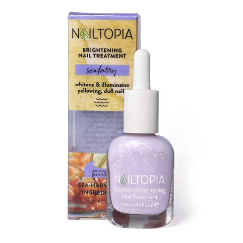 Nailtopia Healing and Brightening Nail Treatment, Whitens Dull Nails, Vegan and Cruelty Free, Sea Berry - 0.41 Oz