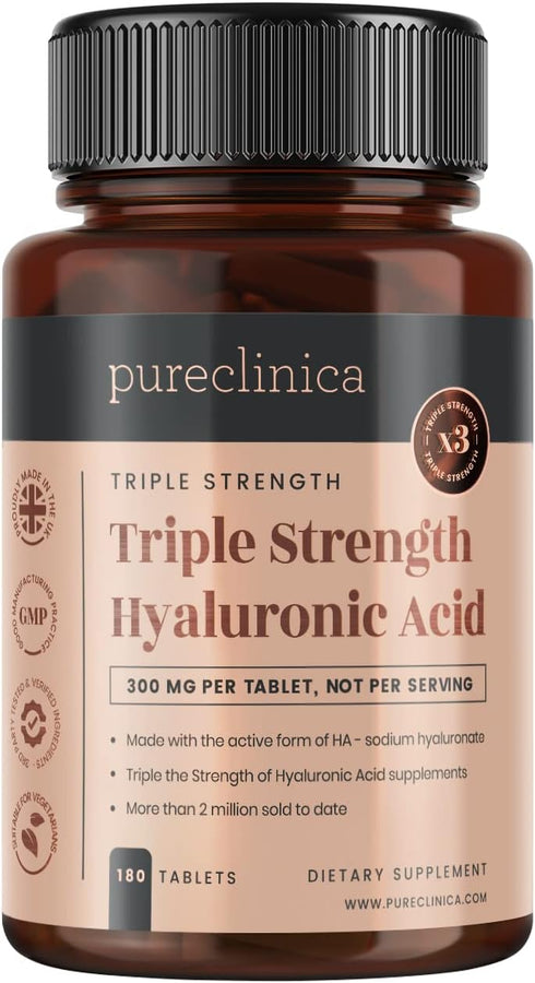 Triple Strength Hyaluronic Acid 300mg x 180 Tablets, 300% Stronger