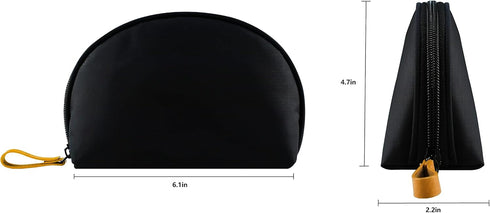 Small Portable Makeup Bag for Purse, Waterproof Cosmetic Pouch for Women (Nylon, Inner Red)