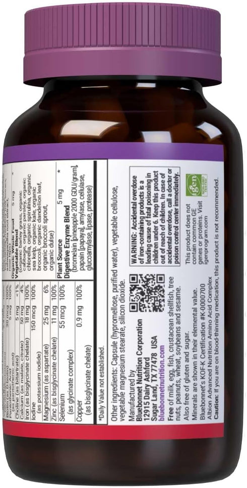BlueBonnet Nutrition Ladies One Vegetable Capsule | Whole Food Multiple with K2 | 60 Vegetable Capsule, 2 Month Supply