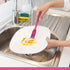WBM Home Dish Brush, 3 Pack, Soft Long Handle, Durable Nylon Bristles, Pink