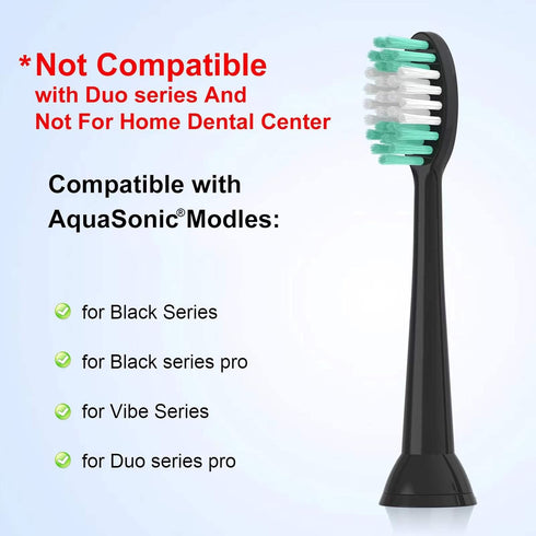 Replacement Toothbrush Heads for AquaSonic Black Series Electric Toothbrush, 10 Pack