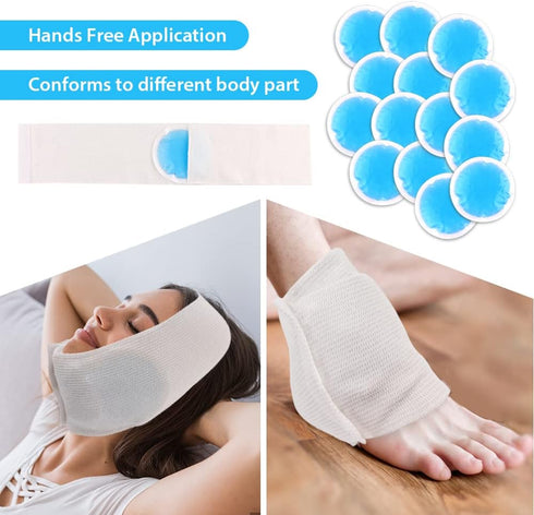 NEWGO Small Ice Packs for Injuries, 14 Pack Round Ice Packs for Face, Hot and Cold Gel Circular Cold Compress