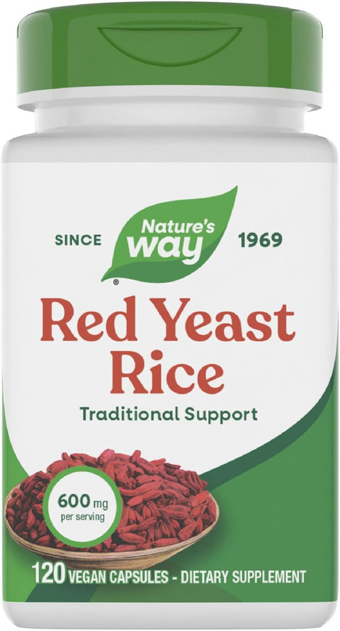Nature's Way Red Yeast Rice, Traditional Support, 600 mg per Serving, Vegan, 120 Capsules