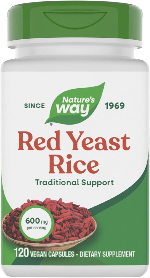 Nature's Way Red Yeast Rice, Traditional Support, 600 mg per Serving, Vegan, 120 Capsules