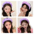 Spa Headbands for Washing Face, Wristband Set, Soft Terry Towel Cloth Hairband for Women, Puffy Headwear (Purple)