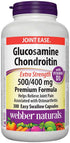 Webber Naturals Glucosamine Chondroitin with Vitamin D3, Extra Strength, 500/400 mg, 300 Capsules